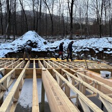 Custom built home under construction in Dorset, Vermont